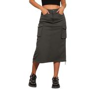 Allegra K Damen Cargo Midi Jeansrock