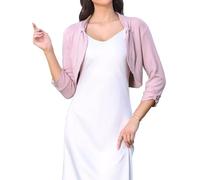 Allegra K Damen Eleganter Strick Bolero Shrug mit Rüschen 3/4 Arm für Party