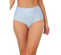 Allegra K Damen-Hipster-Unterwäsche mit Bauchkontrolle, hohe Taille, atmungsaktiver Slip Hellblau M