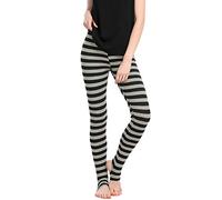 Allegra K Damen Leggings Gestreifte Strumpfhose Hohe Taille Elastischer