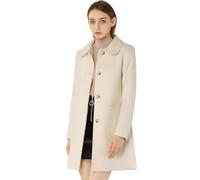Allegra K Damen-Trenchcoat mit Umlegekragen, einreihig, Winter, Outwear | Langärmelige Oberbekleidung, eleganter Mantel, Taschen, vollständig gefüttert, Arbeit, Büro, Business, Freizeit, formell
