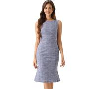 Allegra K Damen Tweed Kleid Ärmellose Elegante Karierte Bodycon Sommer Midi Kleider Violett Blau L