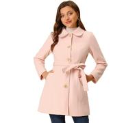 Allegra K Damen Winter Eleganter Kontrast Reverskragen Schwingermantel | Geeignet für Büro Shopping und Wochenendtreffen Kombinierbar mit Dünnem Pullover Nur Chemisch Reinigen