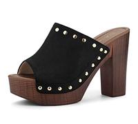 Allegra K Open Toe Platform Block Damen Sandalen für Damen Schwarz 42