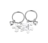 AllerPierce Eltern Puzzle Schlüsselanhänger mit Gravur Weltbeste Mama/Weltbester Papa Paar Keychain Geschenk für Mutter Vater