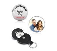 AllerPierce Pocket Hug Token Schlüsselanhänger mit Bild Text Gravur Kleine Umarmung Glücksbringer Flip Münze Andenken Inspirierendes Geschenk für Familie Lieblingsmensch