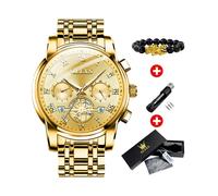 (Alles Gold) OLEVS Top-Marke Herrenuhren Klassisches römisches Zifferblatt Luxus-Armbanduhr für den