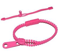 alles-meine.de GmbH 1 STK. Armband mit Reiverschluß - individuell verlängerbar - NEON pink rosa - Armbänder für Kinder und Erwachsene