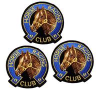 alles-meine.de GmbH 1 Stück Bügelbild/Applikation/Aufbügler - Pferd/Pferdekopf Emblem - 7 cm * 7,2 cm - Aufnäher/gewebte Flicken - zum Aufbügeln Aufkleben Aufnähen - Bü..