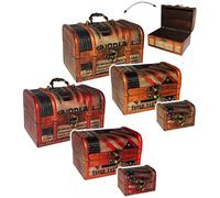 alles-meine.de GmbH 1 Stück mittlere Größe Schatzkiste/Schatztruhe - aus Holz - Retro Design - Schmuckkaste/Kiste & Truhen - für Kinder & Erwachsende - z.B. für Geldgeschen..