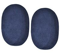 alles-meine.de GmbH 2 STK. Wildleder - echtes Leder - Flicken - dunkel blau - 10 cm * 15,5 cm - oval - Aufnäher zum Aufnähen/Applikation XL Format