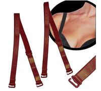 alles-meine.de GmbH 2 Stück - BH Träger - rot - 10 mm / 1 cm breit bis 45 cm LÄNGE - aus Baumwolle mit Metall Verschluß - auch für Bikini Halter abnehmbar für BH Push UP Bhträger..