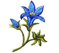 alles-meine.de GmbH 2 Stück Bügelbilder - Alpen - Enzian - Blume - 5,9 cm * 4,7 cm - Aufnäher/Applikationen/Aufbügler - gewebte Flicken - Bügelflicken/Hosenflicken - Büge..