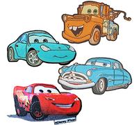 alles-meine.de GmbH 2 Stück Bügelbilder - Cars - Auto - Lightning McQueen - 8,2 cm * 4,5 cm - Aufnäher/Applikationen/Aufbügler - gewebte Flicken - Bügelflicken/Hosenflick..