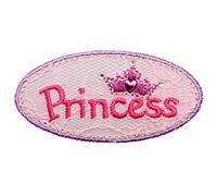 alles-meine.de GmbH 2 Stück Bügelbilder - Flicken/Emblem Logo - Princess - Prinzessin - 6,0 cm * 3,0 cm - Aufnäher/Applikationen/Aufbügler - gewebte Flicken - Bügelflicke..