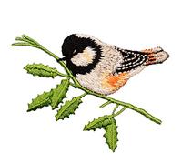 alles-meine.de GmbH 2 Stück Bügelbilder - Kleiner Vogel auf dem AST - 6,5 cm * 5,5 cm - Aufnäher/Applikationen/Aufbügler - gewebte Flicken - Bügelflicken/Hosenflicken - B..