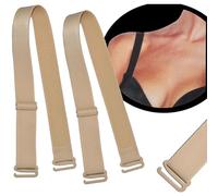 alles-meine.de GmbH 2 TLG. Set BH Träger - hautfarben - 20 mm / 2 cm breit bis 45 cm LÄNGE - aus Baumwolle mit Metall Verschluß - für BH Push UP Bhträger Ersatz Ersatzträger auch..