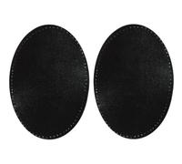 alles-meine.de GmbH 2 TLG. Set: ovaler Flicken - schwarz Kunstleder - 9,6 cm * 14,4 cm - zum Aufnähen - Aufnäher Applikation Kunst Lederflicken/Leder