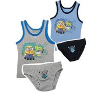 alles-meine.de GmbH 2 TLG. Set: Unterwäsche - Slip & Unterhemd - Minnion - Ich einfach unverbesserlich - Gr. 116/122 - Größe 5 bis 6 Jahre - 100% Baumwolle - Unterhose - J..