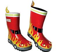 alles-meine.de GmbH 3-D Gummistiefel Naturkautschuk - Feuerwehr - Gr. 23 - Kinder/Regenstiefel Matschstiefel Auto Feuerwehrauto