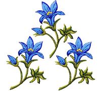 alles-meine.de GmbH 3 Stück Bügelbilder/Applikation/Aufbügler - Alpen - Enzian - Blume - 5,9 cm * 4,7 cm - Aufnäher/gewebte Flicken - zum Aufbügeln Aufkleben Aufnähen - B..