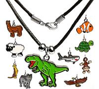 alles-meine.de GmbH 3 Stück Ketten - Jungen - Motiv-Mix - für Kinder & Erwachsene - Schmuck/Anhänger aus Metall - Motivanhänger - Edelstahl/Metall - Sterlingsilber rhod..