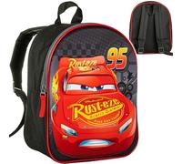 alles-meine.de GmbH 3D Effekt - Kinder Rucksack - Cars - Auto - Lightning McQueen - Tasche - wasserfest & beschichtet - Kinderrucksack - 1 Fach - groß Kind - Jungen Mädchen - Kin..