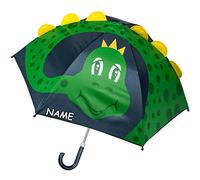 alles-meine.de GmbH 3D Effekt - Kinderschirm/Regenschirm - Dinosaurier/Drache/Krokodil - inkl. Name - Ø 75 cm - Kinder - Stockschirm - groß mit Griff - Einklemmschutz - Reg..