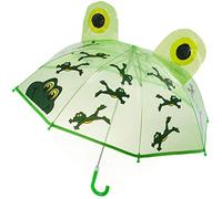 alles-meine.de GmbH 3D Effekt - Kinderschirm/Regenschirm - lustiger Frosch - Ø 77 cm - Kinder - Stockschirm - durchsichtig & durchscheinend - transparent - groß mit Griff - EIN..