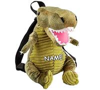 alles-meine.de GmbH 3D Plüsch Kinderrucksack Design wählbar Dinosaurier - inkl. Name - Plüschrucksack Rucksack & Kuscheltier Plüschtier für Kinder & Erwachsene - Kindergarten..