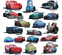 alles-meine.de GmbH 4 Stück Bügelbilder/Applikation/Aufbügler - Cars - Auto - Lightning McQueen - 8,2 cm * 4,6 cm - Aufnäher/gewebte Flicken - zum Aufbügeln Aufkleben Auf..