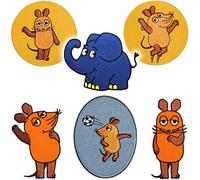 alles-meine.de GmbH 4 Stück Bügelbilder/Applikation/Aufbügler - Die Sendung mit der Maus - 6,2 cm * 9,2 cm - Aufnäher/gewebte Flicken - zum Aufbügeln Aufkleben Aufnähen -..