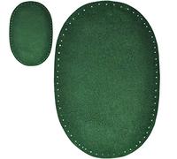 alles-meine.de GmbH 4 Stück Wildleder - echtes Leder - Flicken - dunkel grün/jägergrün - 10 cm * 15,5 cm - oval - zum Aufnähen Aufnäher/Applikation XL Format Flecken Aufnäh..