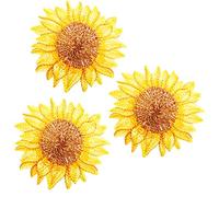 alles-meine.de GmbH 6 Stück Bügelbilder/Applikation/Aufbügler - große XL - Sonnenblume/Blüte - 6,8 cm * 6,6 cm - Aufnäher/gewebte Flicken - zum Aufbügeln Aufkleben Aufn..