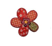 alles-meine.de GmbH Blume 5,6 cm Bügelbild Aufnäher Applikation Blumen Blüte Patchwork bunt rot
