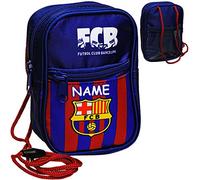 alles-meine.de GmbH Brustbeutel/Handytasche/Geldbörse - Fußball - FC Barcelona - FCB - inkl. Name - mit Sichtfenster - Geldbeutel - Portemonnaie für Kinder - Geld Handy Geldt..