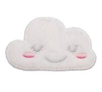 alles-meine.de GmbH Bügelbild - 3D Effekt - süße weiße Wolke - 7,8 cm * 4,7 cm - Aufnäher/Applikation/Aufbügler - gestickter Flicken - Bügelflicken/Hosenflicken - Bügelstic..