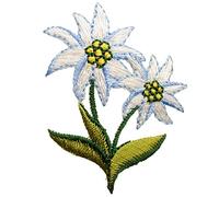 alles-meine.de GmbH Bügelbild - Alpen - Edelweiß - Blume - 5,2 cm * 4 cm - Aufnäher/Applikation/Aufbügler - gestickter Flicken - Bügelflicken/Hosenflicken - Bügelsticker - ..
