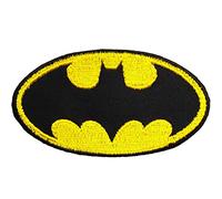 alles-meine.de GmbH Bügelbild - Batman - Logo Fledermaus - 8,0 cm * 4,5 cm - Aufnäher/Applikation/Aufbügler - gestickter Flicken - Bügelflicken/Hosenflicken - Bügelsticker ..