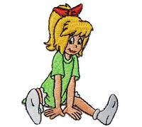 alles-meine.de GmbH Bügelbild - Bibi Blocksberg die kleine Hexe - 6,5 cm * 7,5 cm - Aufnäher gewebter Flicken/Applikation - für Kinder - Mädchen Jungen - Hexen Besen