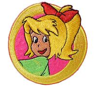 alles-meine.de GmbH Bügelbild - Bibi Blocksberg die kleine Hexe - 6,8 cm * 7 cm - Aufnäher gewebter Flicken/Applikation - für Kinder - Mädchen Jungen - Hexen Besen