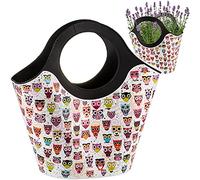 alles-meine.de GmbH Flexi & flexibel Modell + Farbwahl großer - biegbarer - Einkaufskorb/Pflanztasche mit Henkel - lustige Eulen - Einkaufstasche Aufbewahrungsbehälter - Gu..