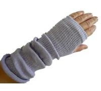 alles-meine.de GmbH Flieder/hell lila violett - silberfäden - Pulswärmer/Stulpen Stulpe - Armstulpen Muff Müffchen mit Glitzer Effekt