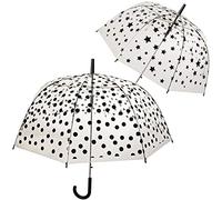 alles-meine.de GmbH großer XL Regenschirm - Automatik - Sterne & Punkte - schwarz - Erwachsene & Kinderschirm - Ø 85 cm - groß/durchsichtig & durchscheinend - transparent - A..