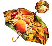 alles-meine.de GmbH großer XXL - Regenschirm - Automatik - Herbst & Herbstblätter - Ø 122 cm - Stockschirm mit Griff - Regenschirme - für Erwachsene - Partnerschirm/Partnerrege..