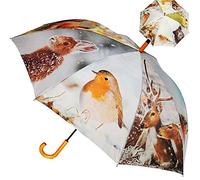 alles-meine.de GmbH großer XXL - Regenschirm - Automatik - Tiere im Winter Schnee - Ø 122 cm - Stockschirm mit Griff - Regenschirme - für Erwachsene - Partnerschirm/Partnerrege..