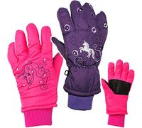 alles-meine.de GmbH Handschuhe/Fingerhandschuhe - Farbe & Größenwahl - Größen 5 bis 7 Jahre - Einhörner pink rosa - Thinsulate wasserdicht + atmungsaktiv - Langer Schaft/St..