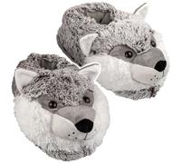 alles-meine.de GmbH Hausschuhe/Plüschhausschuhe Design & Größe wählbar Hund/Husky/Wolf - Größe Gr. 25-47 EU schön warm Kuschel - für Kinder & Erwachsene - ABS So..