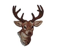 alles-meine.de GmbH Hirsch - 5,4 cm * 7,2 cm - Bügelbild/REH Waldtiere Rehe - Jagd Trachten - Aufnäher Applikation - Patch Aufbügler - Rehe Tracht - Hirsche - Waldtier - Elch K..