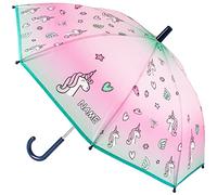 alles-meine.de GmbH Kinder Regenschirm Einhorn & Herzen inkl. Name - Kinderschirm Ø 75 cm/Kinder - groß Stockschirm mit Griff rund - Regenschirme - für Jungen Mädchen - Sch..